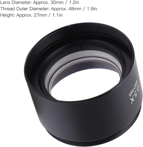 WD165 0.5X Objective Lens, Wide Field Magnification Microscope Lens for Laboratory Use