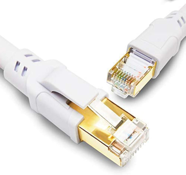 Yauhody CAT8 Ethernet Cable, 3FT 2 Pack, 40Gbps High Speed SFTP 2000MHz LAN Patch Cord for Gaming, Modem, PC