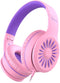 ELECDER i45 On-Ear Headphones with Microphone, Foldable Stereo Bass Headphones, 3.5MM Jack, Portable, Pink