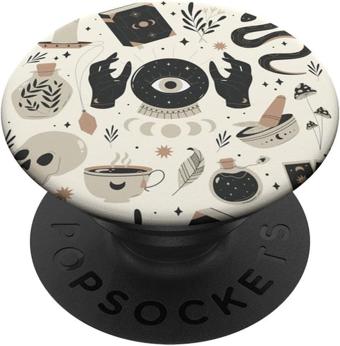 Witch's Essentials Pattern, Witchy Design Halloween Cute PopSockets Standard PopGrip