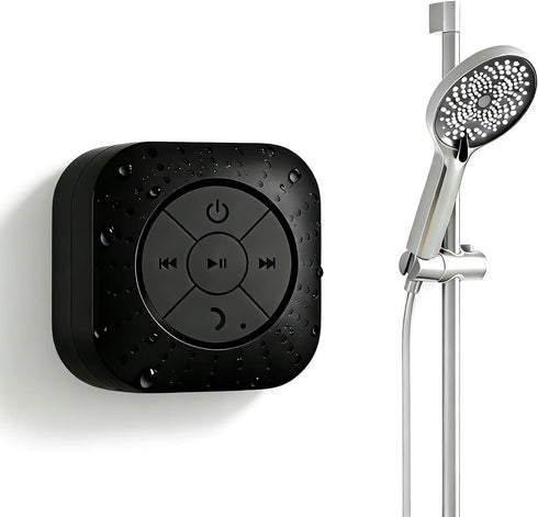 Densleonis Portable Bluetooth Shower Speaker, Wireless Water-Resistant Speaker with Suction Cup Bathroom Speaker