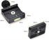 UTEBIT 50mm Arca Swiss Quick Release Plate, Aluminum QR Clamp Adapter with 3/8"&1/4" Screw Hole, Built-in Bubble Level