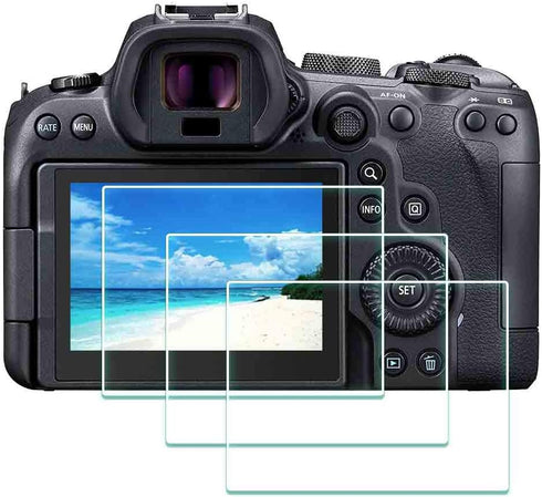 Screen Protector for Canon EOS R7 / R6 Mark II / R6 Camera, 9H Tempered Glass Edge to Edge Protection (3 Pack)