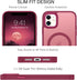 BENTOBEN iPhone 11 Case, Slim Shockproof Magnetic Cover, Translucent Matte, Anti-Fingerprint, Wine Red, Compatible with