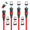 Red Magnetic Charging Cable 4 Pack (10ft each) - 540° Rotation, Nylon Braided, Type C & Micro USB Compatible.