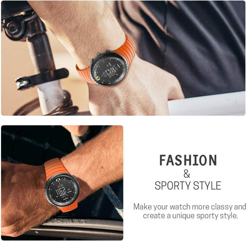 ANCOOL Soft TPU Replacement Strap for Suunto Core Watch, Sport Wristband with Metal Clasp