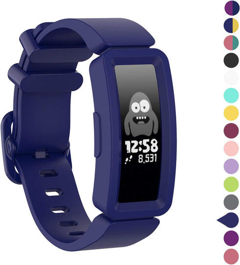 Watbro Kids Bands Compatible with Fitbit Ace 2, Colorful Soft Silicone Replacement Strap for Boys Girls 6+