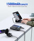 Portable Charger Power Bank 15000mAh, PD30W Fast Charger, Built-in AC Wall Plug and 2 Output Cables with LED Display