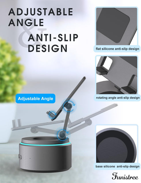 Detachable Cell Phone Stand with Wireless Bluetooth Speaker, White Noise Sound Machine, Gifts for Men Dad Husband