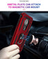 Military Grade Drop Impact Case for Motorola Moto E5, Moto G6 Play 5.7 Inch with Metal Rotating Ring Kickstand Holder,