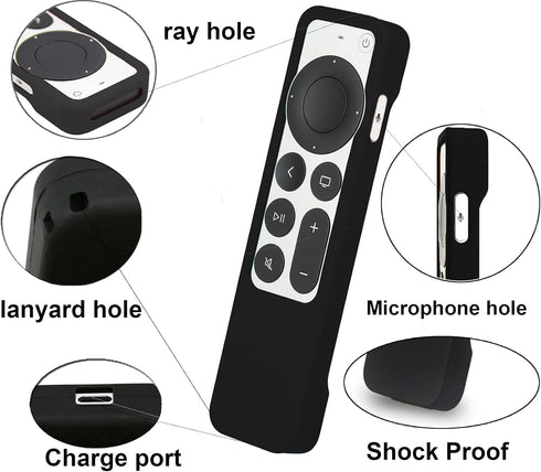 TOKERSE 4K 2021 2022 4K (2nd 3rd Case Compatible with Apple TV Siri Remote - Soft Silicone Remote Case Cover Sleeve
