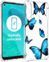 Clear Case for Moto G Power 2020, Cute Soft TPU Shockproof Protective Cover for Girls Women, Blue Butterfly