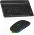 Rechargeable Bluetooth Keyboard and Mouse Combo, Ultra Slim for Samsung Galaxy Tab A8 10.5 (2021), Black with RGB LED