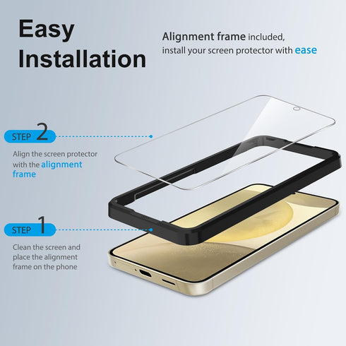 SPARIN 3+2 Pack Screen Protector for Samsung Galaxy S24 5G, 9H Tempered Glass, Case Friendly, Anti-Scratch, Fingerprint