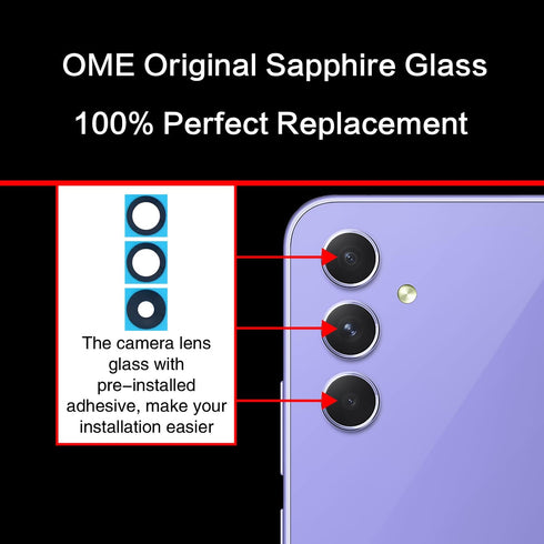 2PCS Galaxy A54 Back Rear Camera Lens Glass Replacement, ASDAWN for Samsung Galaxy A54 with Free Lens Film & Repair Tool