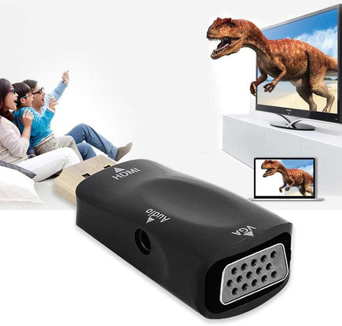 Sonew HD 1080P Female to VGA Female Converter Adapter with 3.5mm Audio Output Cable for PC/Laptop/DVD