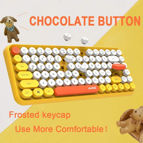 FELICON Wireless Bluetooth Keyboard, Mini Portable 84-Key Keyboard Compatible with Android, Windows, PC