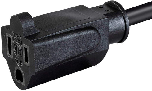 Monoprice 10 Feet Extension Cord - NEMA 5-15P to NEMA 5-15R, 10 Amp, 125 Volt, 1250 Watt, 18AWG, Black