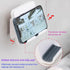 Upgraded Shower Phone Holder, Removable Self-Adhesive Wall Mount for iPad iPhone Samsung Galaxy Tablet