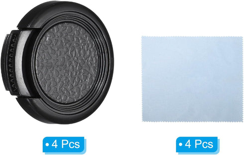 PATIKIL 28mm Lens Cap, 4 Pack Sides Pinch Snap Camera Lens Cover for Front Lens with Cloth