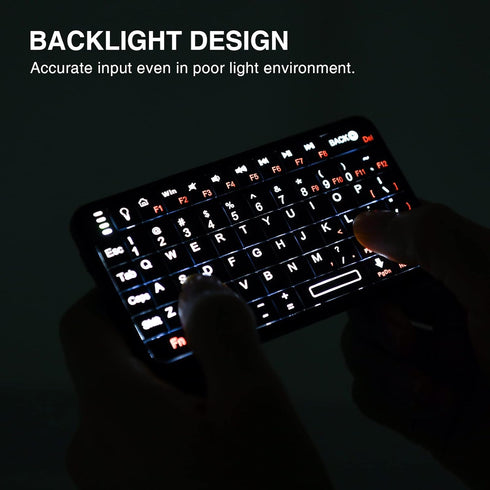 Rii Mini Bluetooth Keyboard, Portable Wireless Backlit Keyboard, Rechargeable for Smart TV/Android TV