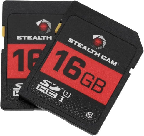 STEALTH CAM SD Card, High-Speed Data Transferring Storage for Game Trail Hunting, 16GB SD Card (2 Pack)