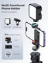 YUMAZLA 2 1/4 inch Phone Tripod Mount with Cold Shoes, Smartphone Holder Adapter Rotatable Bracket
