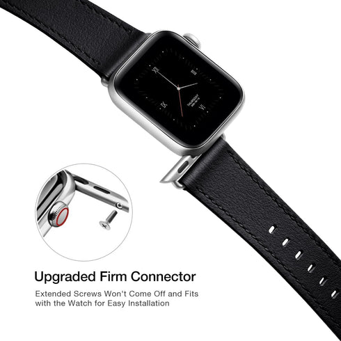 POWER PRIMACY Leather Bands Compatible with Apple Watch, 38mm 40mm 41mm 42mm Series 10, Genuine Leather Strap