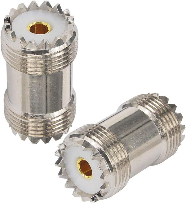 Boobrie 2-Pack SO239 Barrel Adapter, UHF Female to Female Coaxial Connector, PL259 Coupler for CB Ham Radio