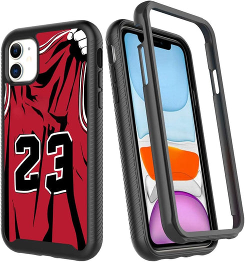 Basketball King 23 Red Jersey Design iPhone 11 Case, Luxury Shockproof Rugged Cover for Boys