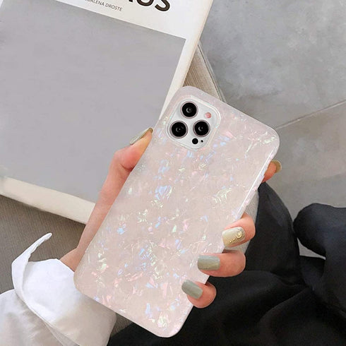 J.west Opal Case for iPhone 11 Pro Max, Translucent Clear Sparkly Thinfoil Protective Cover for Women Girls 6.5"