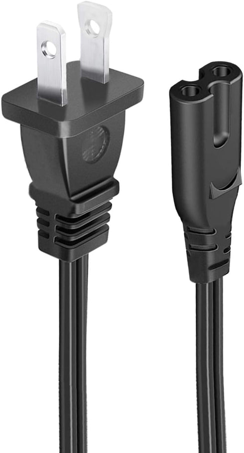 8.2ft Power Cord Replacement for Samsung LCD HD Smart 4K Curved TV - 2 Prong Figure 8 Power Supply Cable