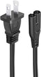 8.2ft Power Cord Replacement for Samsung LCD HD Smart 4K Curved TV - 2 Prong Figure 8 Power Supply Cable