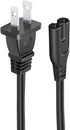 8.2ft Power Cord Replacement for Samsung LCD HD Smart 4K Curved TV - 2 Prong Figure 8 Power Supply Cable