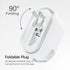 Budi 38W 3-Port USB Wall Charger, Multifunctional Built-in USB Cable Fast Charger for iPhone/Tablet/Samsung