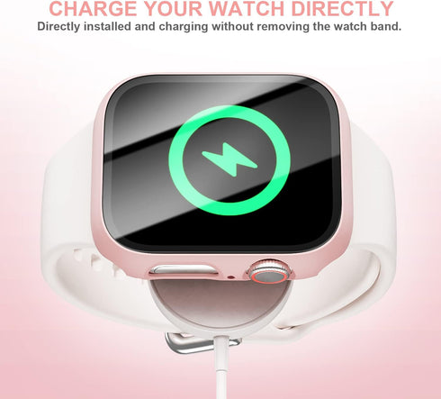 Haojavo 5 Pack Case with Tempered Glass Screen Protector for Apple Watch Series 9 8 7 41mm, Slim Fit Cover