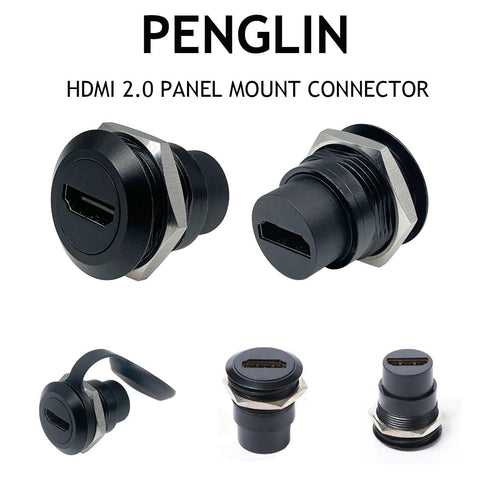 PENGLIN 2PCS HDMI Panel Mount Connector, HDMI 2.0 Female to Female Display Connector, Supports 4K Resolution for TV,