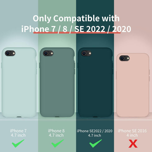 Cordking iPhone SE Case 2022/2020, iPhone 7 8 Case, Silicone Ultra Slim Shockproof Phone Case with Soft Microfiber