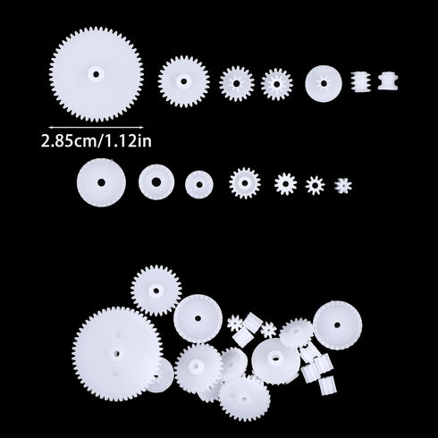 Fiyooau 200PCS 0.5 Set Module Plastic Gears for Small Motors - White Single Gear Spindle Gear for DC Motor RC Car Robot