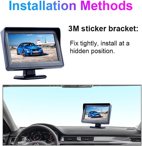 B-Qtech 4.3 inch Color TFT LCD Display Screen Backup Camera Monitor for Car SUV Van Truck