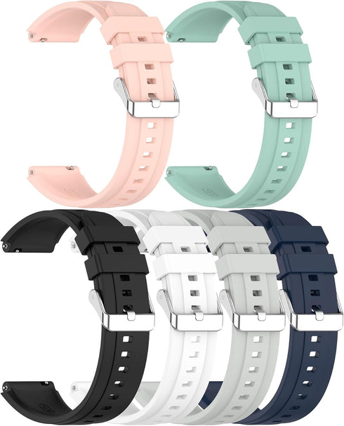 6 Pack Bands for Amazfit Bip 5 Smart Watch, 1.91 inch Replacement Strap Bands, Compatible with Amazfit Bip 5