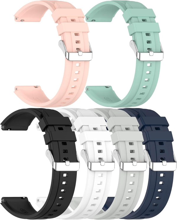 6 Pack Bands for Amazfit Bip 5 Smart Watch, 1.91 inch Replacement Strap Bands, Compatible with Amazfit Bip 5