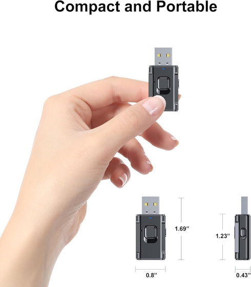 Tsnam 3.5mm USB Bluetooth Adapter for Car, Bluetooth Transmitter Receiver for TV, Stereo, Headphone, PC, AUX Wireless