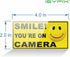 iSYFIX Smile You're on Camera Stickers for Business, 6 Pack 4x2 Inch, Self-Adhesive Vinyl Decal