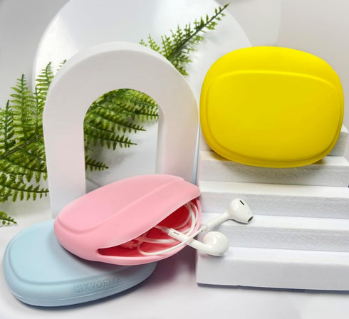 Silicone Headphone Organizer - Data Cable Storage Case - Mini Key Box - Portable Wired Headset Storage Bag (3PCS)