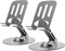 2PCS Cell Phone Stand, Multi-Angle Adjustable 360° Rotation, Non-Slip Metal Stand for iPhone & Android Smartphone