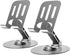 2PCS Cell Phone Stand, Multi-Angle Adjustable 360° Rotation, Non-Slip Metal Stand for iPhone & Android Smartphone