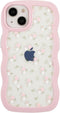 ZCDAYE iPhone 13 Floral Case, Soft TPU Shockproof Cover, Cute Curly Wavy Shape, Pink Aesthetic for Women & Girls.