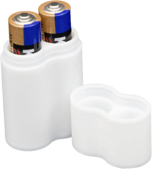 Slimline AAA Battery Case, Soft Durable Material - Pack of 2 (Holds 2 Batteries)