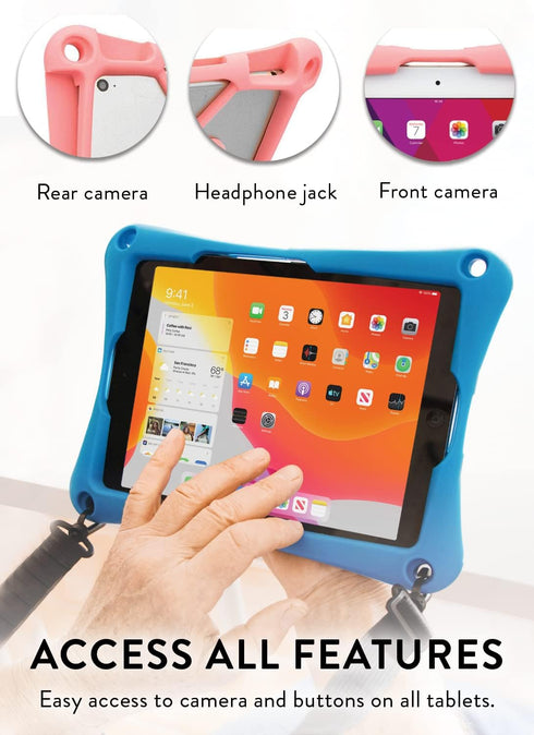Cooper Trooper Rugged Case for 7.9, 8, 8.4, 8.7, 8.9" Tablets | Tough Kids Holder, Shock Proof Bumper Cover Bag, Stand,